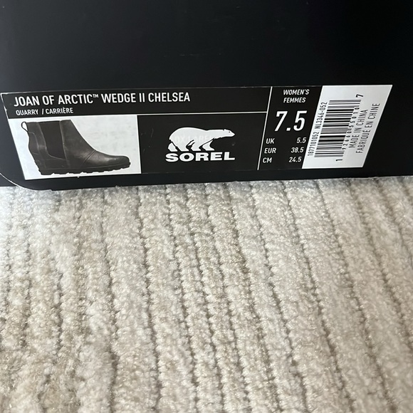 Women’s Sorel Joan of Arctic Wedge II Chelsea Bootie in Black - size 7.5 - Picture 6 of 7